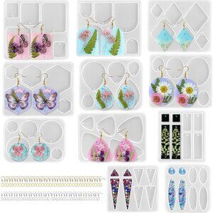 Earrings Molds with Varieties of Shapes and Sizes, 171Pcs Resin Jewelry Making K